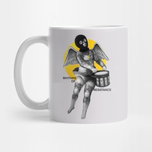 Riot angel with drums rhythms of resistance Mug